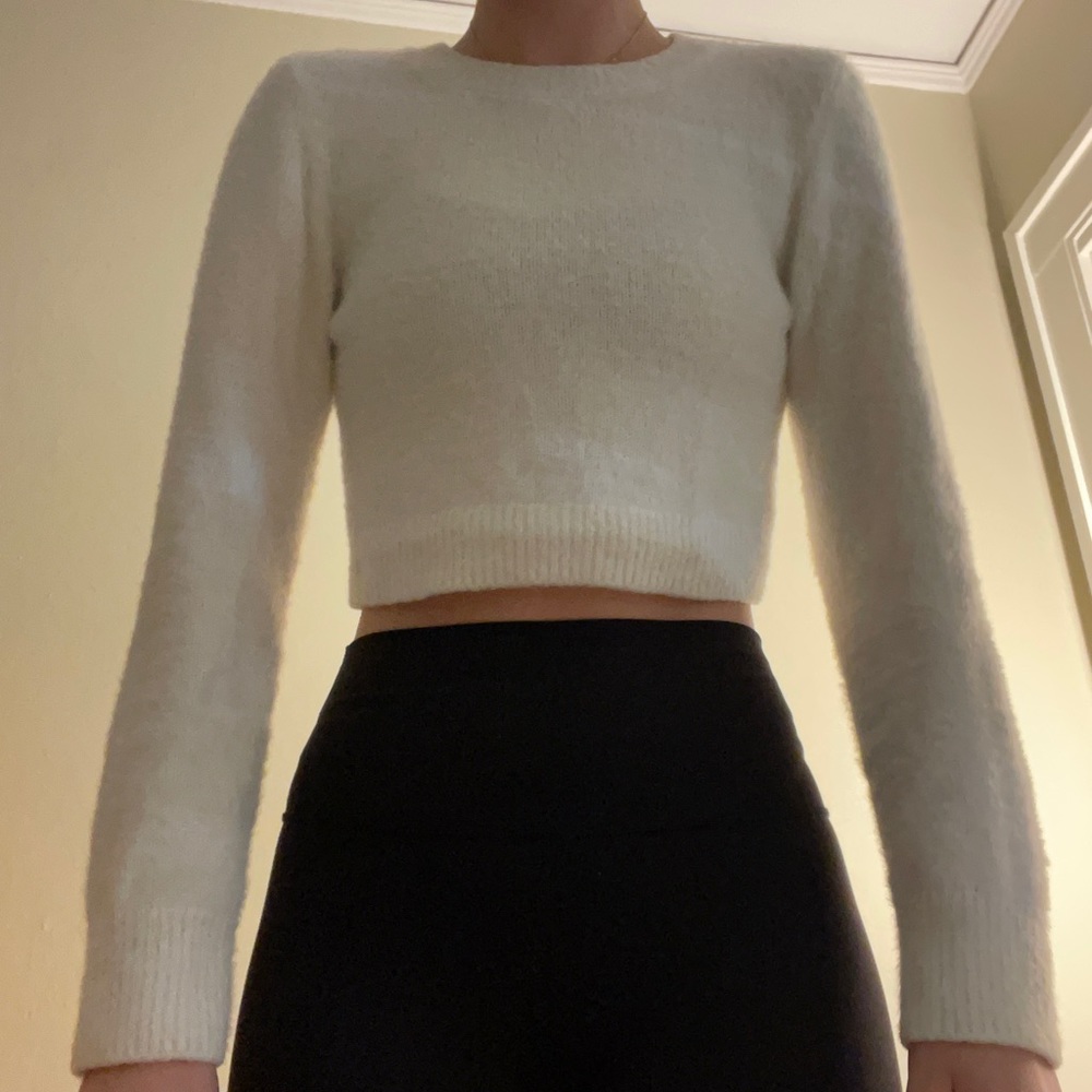 Urban Outfitters Cropped White Sweater